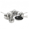 10 Piece High Quality Wholesale 18/10 Triply Stainless Steel 3 Layer Pots And Pans Steamer Set Cookware Set Saucepan Frying Pan
