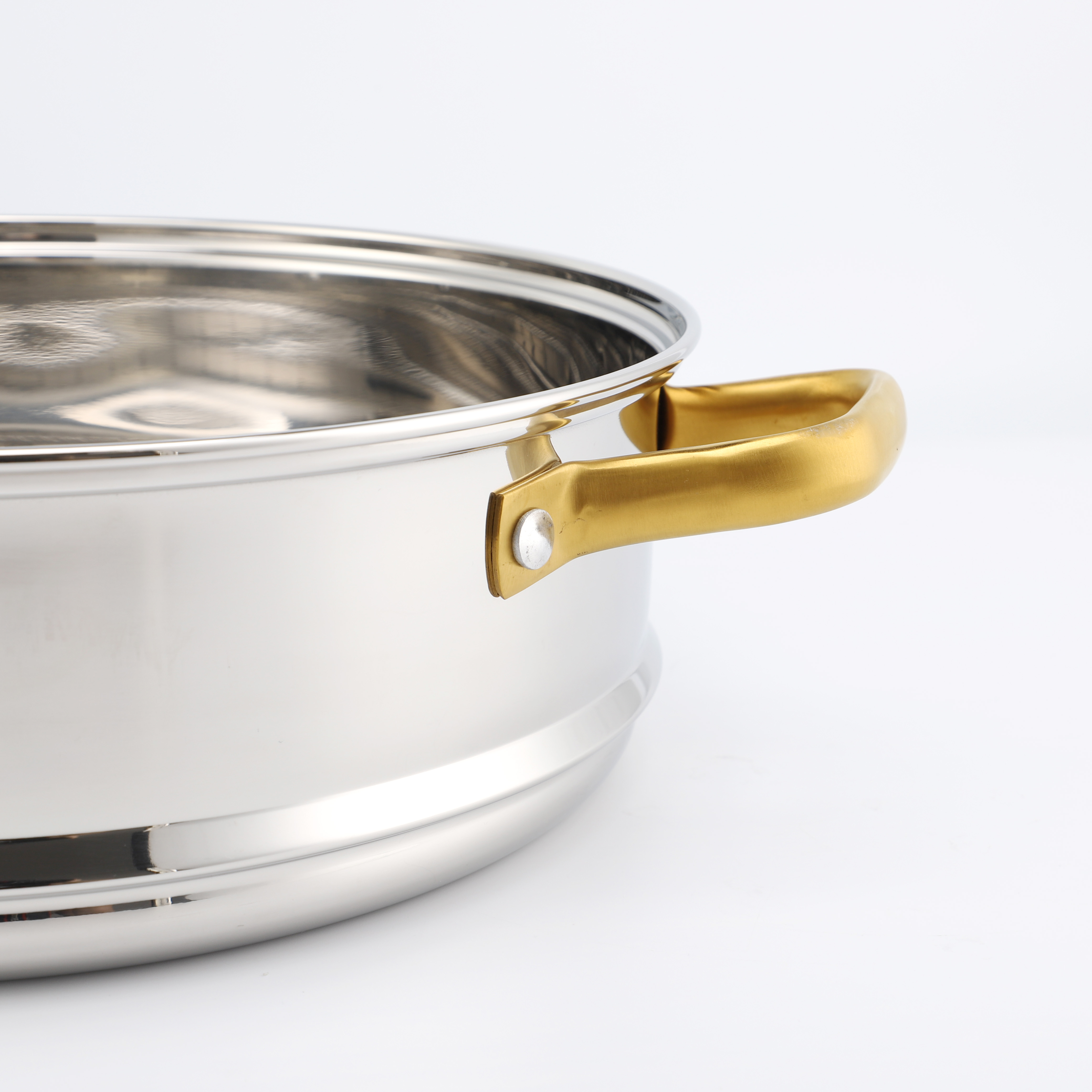 Factory Direct Sales Multi-purpose 2 Layers Steam Pot Stainless Steel Steam Cooker with Steamer Basket and Tempered Glass Lid