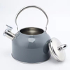 Modern 2.5L Stainless Steel Tea Kettle Grey Painted Stove Top Whistling Tea Pot with Stainless Steel Handle Metal Material