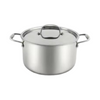 Modern Stainless Steel 10-Piece Cooking Pot Set Eco-Friendly Oven Safe Induction Bottom Tempered Glass Lid Metal Pans Efficient