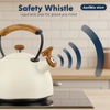 Factory Wholesale 3L Whistling Tea Kettle Pot Wood-Pattern Cool-Touch Handle Stainless Steel Hot Water Teapot for ALL Stovetop