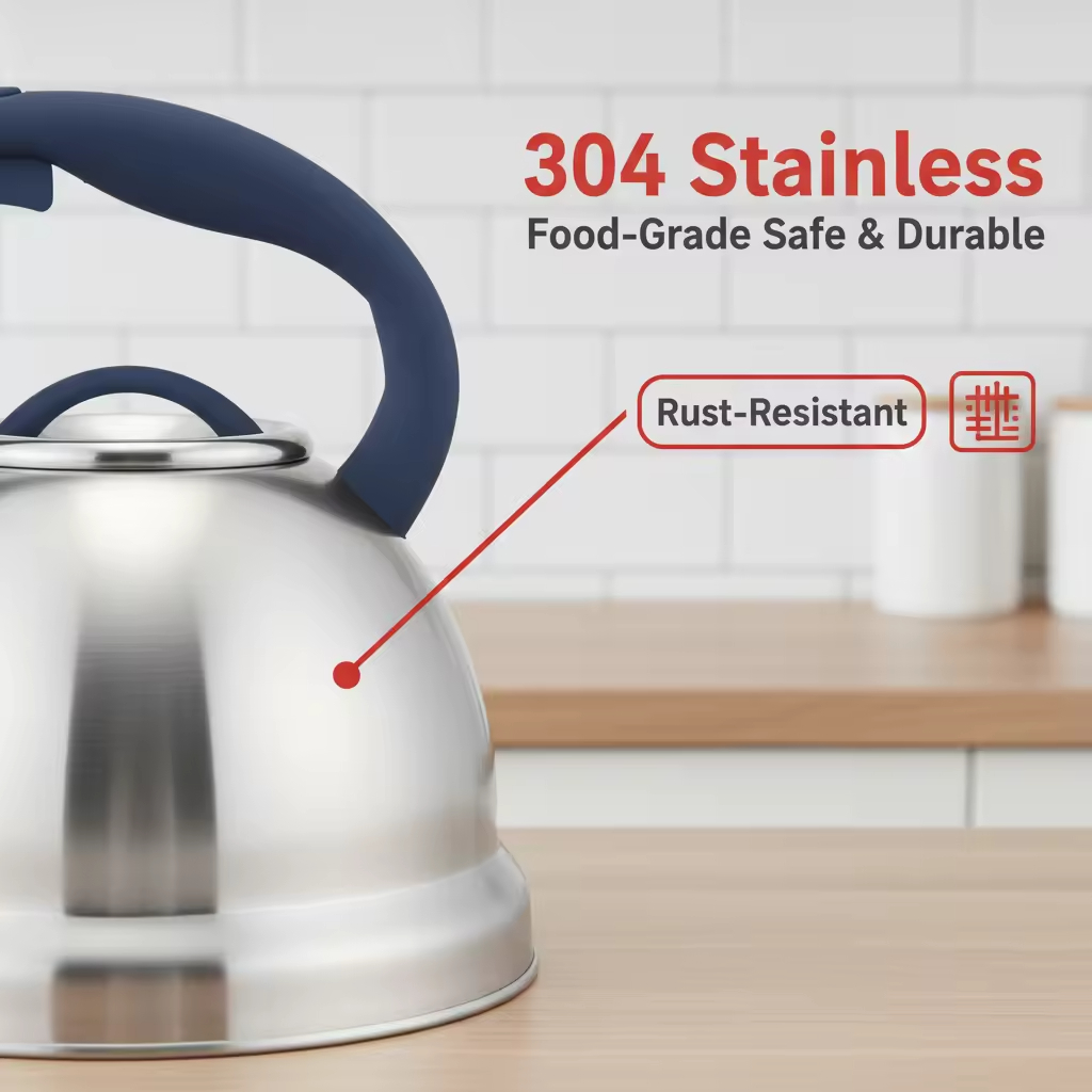 Factory Wholesale 2.8- 3L Whistling Tea Kettle Tea Pot Customized Color Stainless Steel Hot Water Teapot for ALL Stovetop