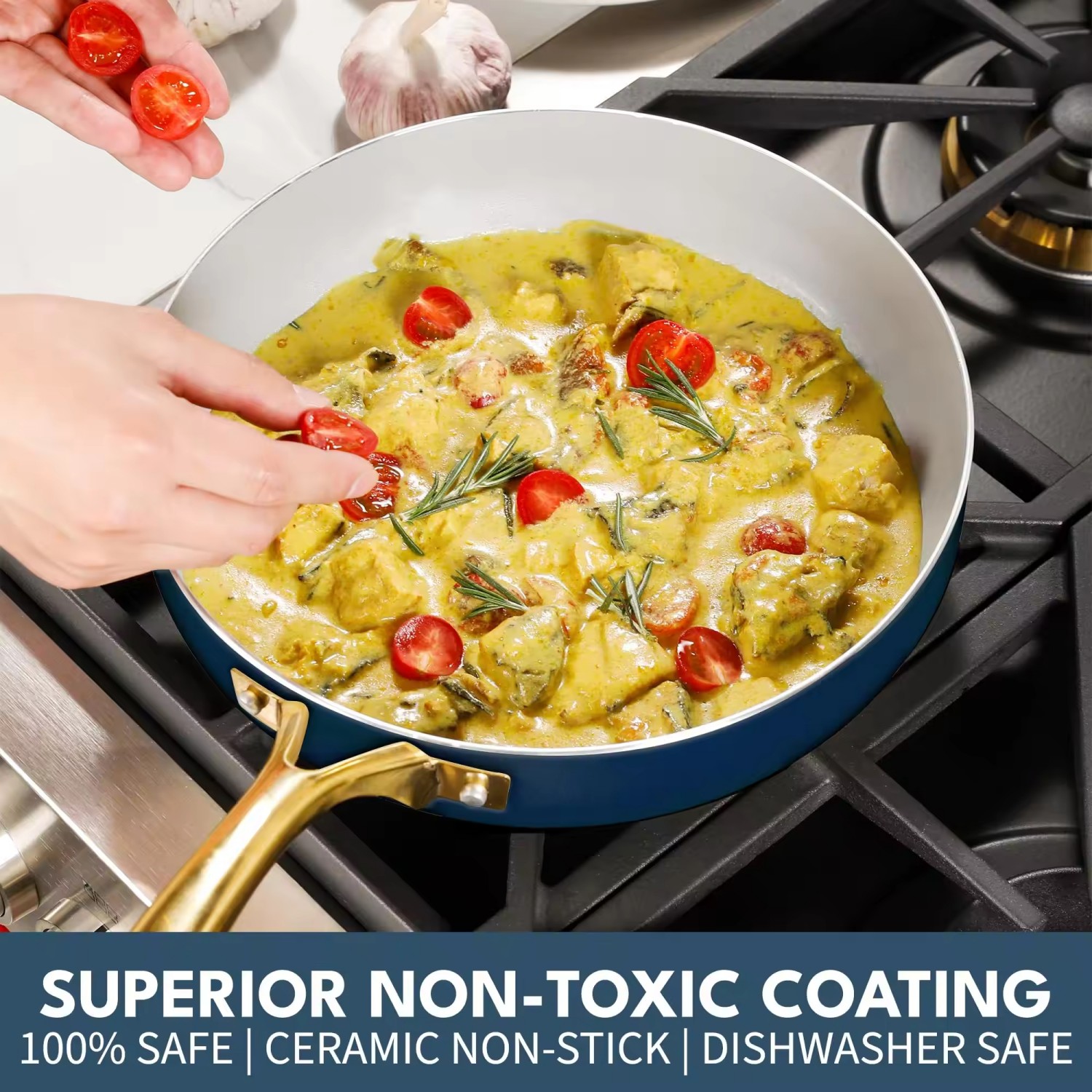 14 PCS Customizable Ceramic Non Stick Pans and Pots Set Induction Cast Aluminum Ceramic Cookware Set Pots and Pans Set