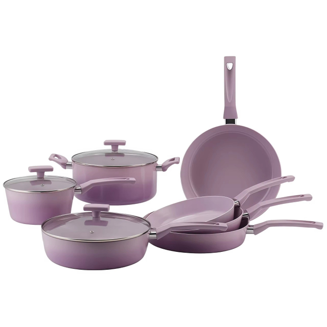 10 PCS Customizable Ceramic Non Stick Pans and Pots Set Induction Cast Aluminum Ceramic Cookware Set Pots and Pans Set