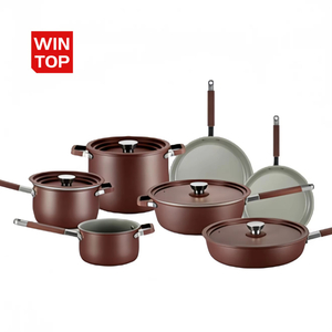 11PCS Customizable Ceramic Non-stick Pans and Pots Set Induction Cast Aluminum Ceramic Cookware Set Pots and Pans Set