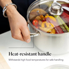 Hot Sale Cooking Pot Heavy Weight 5-ply Base Stainless Steel Casserole Soup Pot Stock Pots with Stainless Steel Handle
