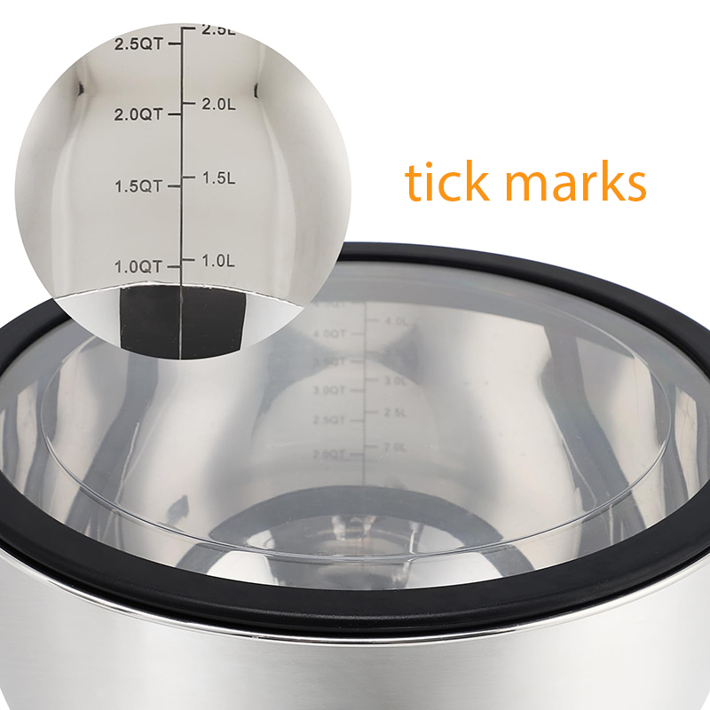 Stainless Steel Mixing Bowls Set with Transparent Lids Hot Cold Serving Salad Bowl Cream Mixing Restaurant Use Low Price Sets