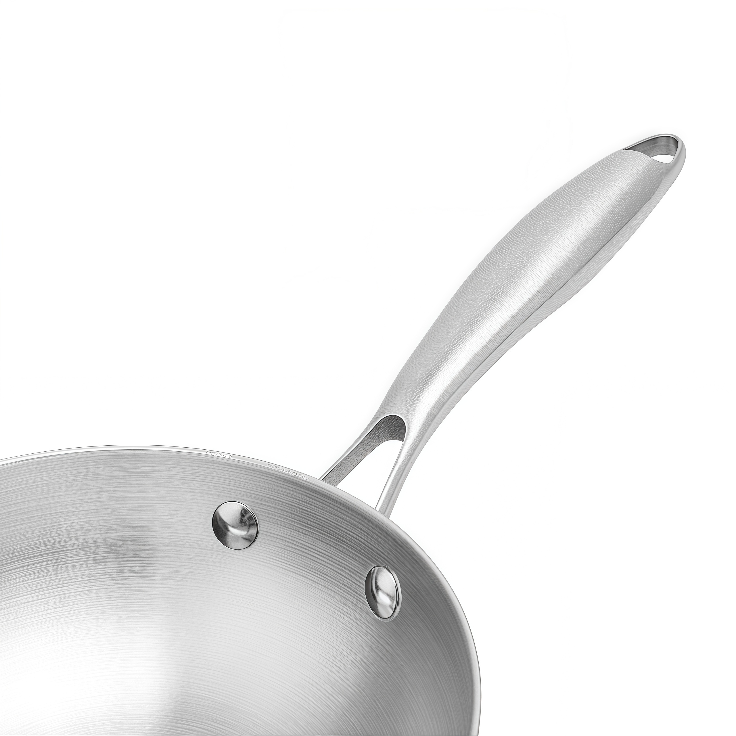 Hybrid TriPly Stainless Steel Nonstick Wok With Handle No Coating Nonstick Cookware Support ODM/OEM Non Toxic NO PFAS PFAS
