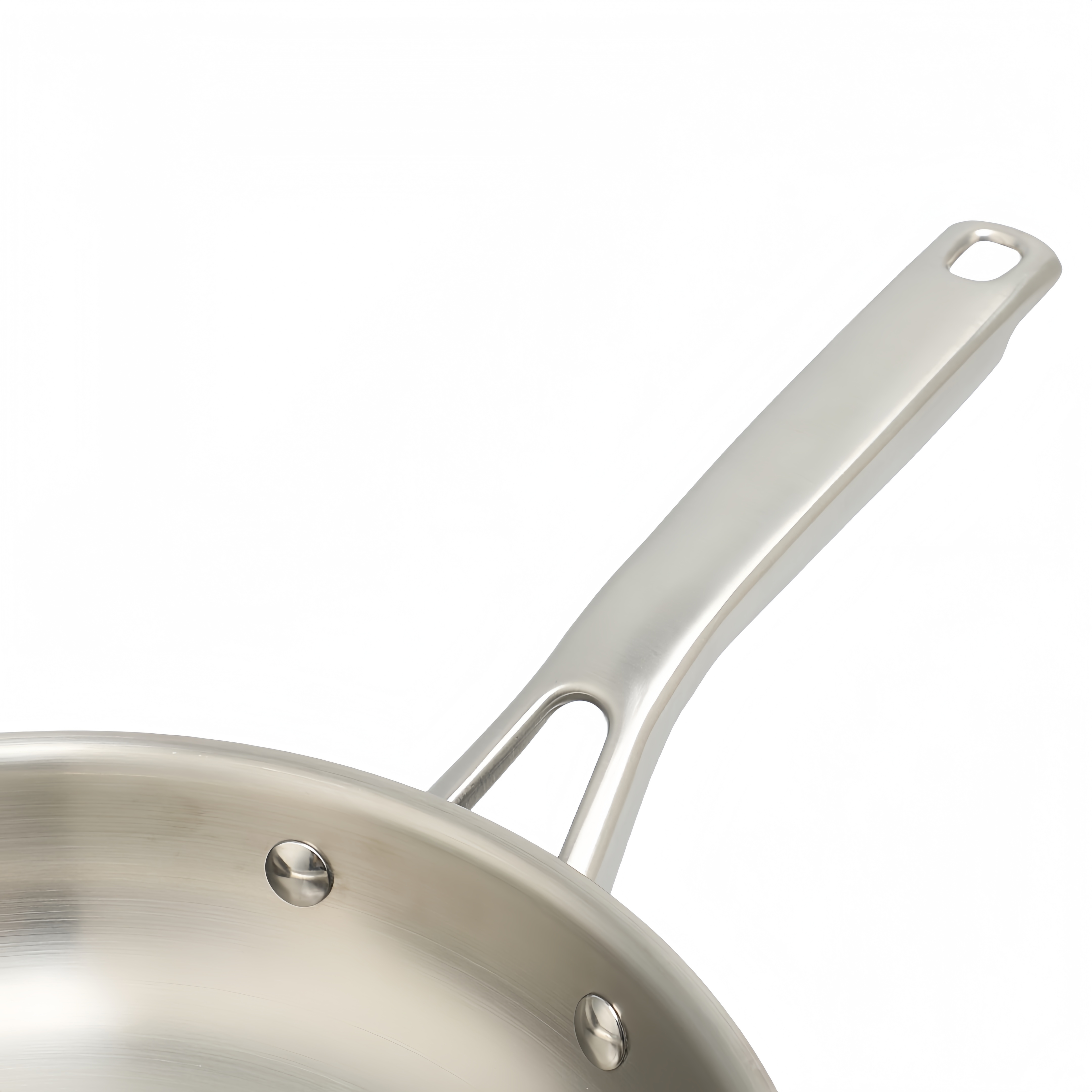 Factory Customized Food Grade Triply Cooking Pan Steel Stainless Non-coating Frying Pan for Skillet Omlet with Hollow Handle