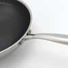 Tri-ply Hybrid Pan & Wok with Double Ears PFAS PFOA Free Honeycomb Stainless Steel Non-stick Wok Pan Cookware With Glass Lid