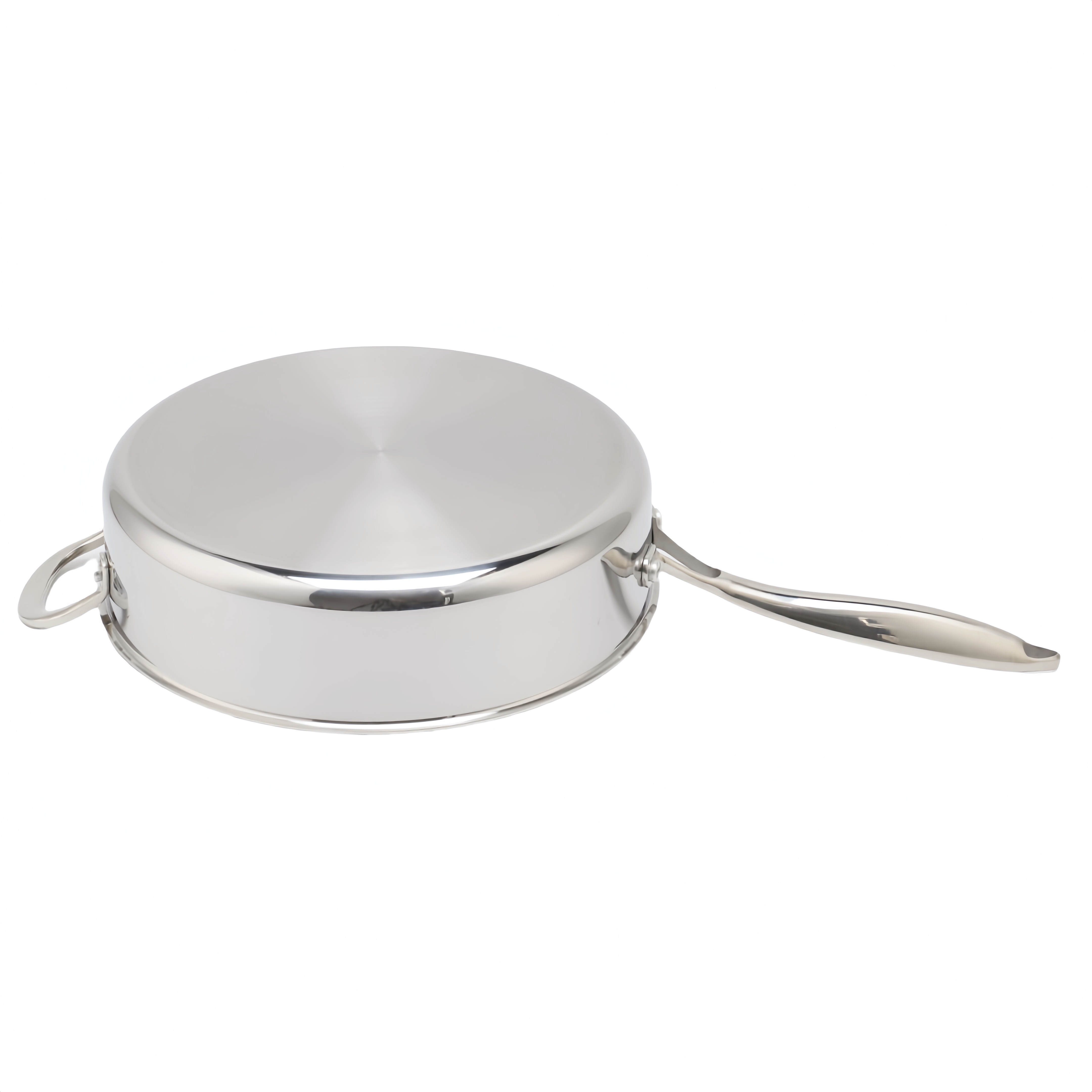 High Quality 316 Stainless Steel Cook Saute Pan Three Layer Steel Double Ear Frying Pan Rapid Heat Conduction Sauting Fry Pan