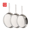 Hot Sale Wholesale Tri-ply Base Stainless Steel Pan 20/24/26/28cm 8inch/10inch/12inch Non-Coating Cookware Frying Pan