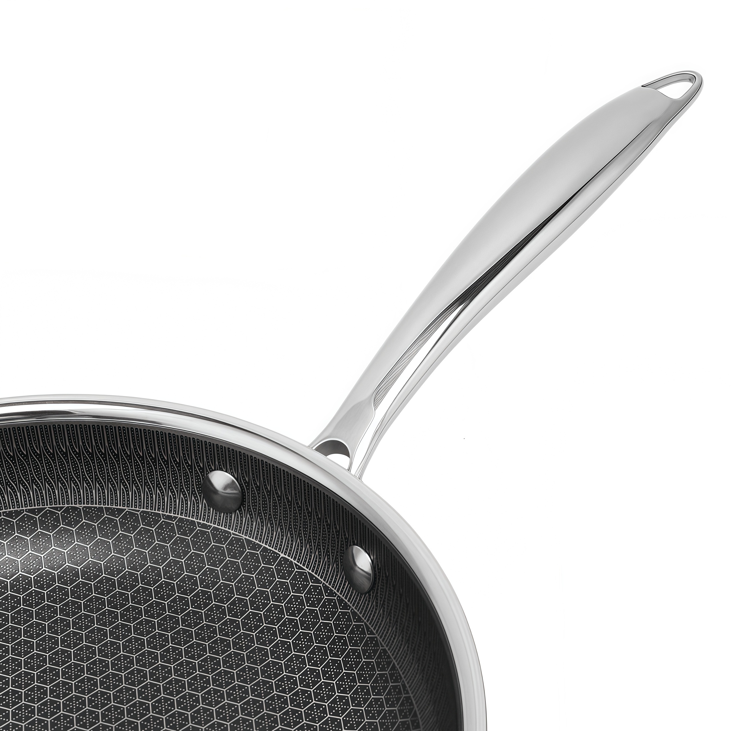 Hybrid Cookware 8/10/12 Inch Cookware Frying Pan Nonstick Honeycomb 20/24/28 Cm Tri-ply Stainless Steel Pan Set Skillets