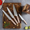 Kitchen Knife Set 6-Piece Stainless Steel with Hollow Handle and Acacia Wood Block Direct From Factory Kitchen Utensils