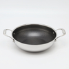 Tri-ply Hybrid Pan & Wok with Double Ears PFAS PFOA Free Honeycomb Stainless Steel Non-stick Wok Pan Cookware With Glass Lid