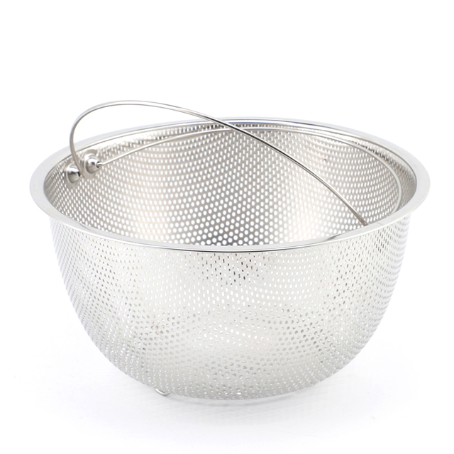 Fruit Vegetable Kitchen Strainer Colanders Set Stainless Steel Drain Wash Storage Drain Basket Stainless Steel Mesh Strainer