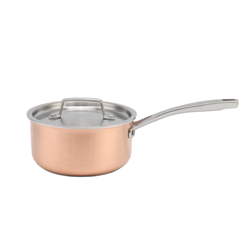 Popular Kitchen Cookware Set 3ply Copper Casserole Stainless Steel Casserole Cooking Pot