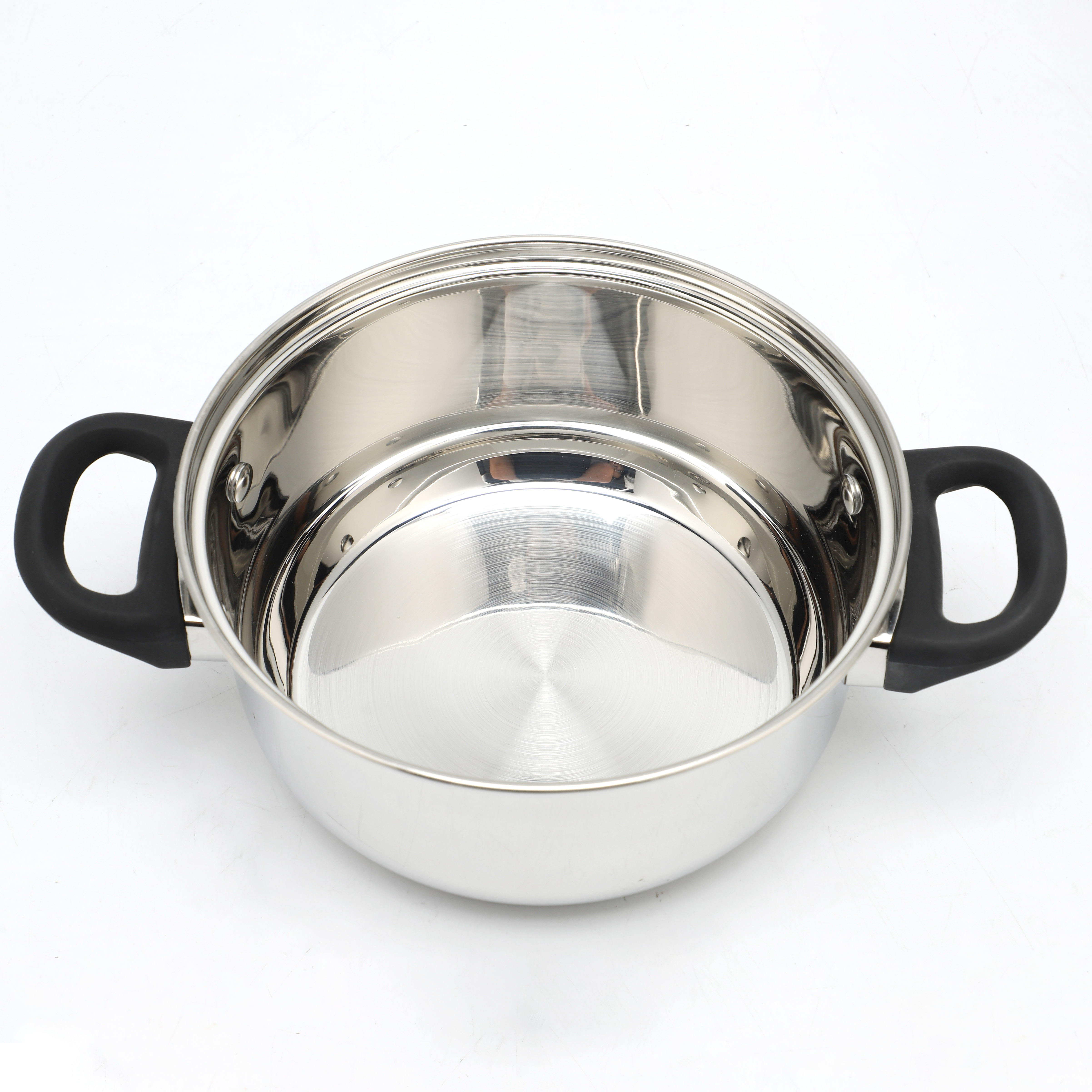 Factory Direct Sales Multi-purpose 3 Layers Steam Pot Stainless Steel Steam Cooker with Steamer Basket and Tempered Glass Lid