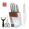 High Quality Traditional Metal Kitchen Cutter Classic Stainless Steel Knife Set with Wood Block