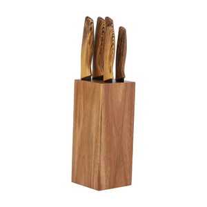 High Quality Traditional Metal Kitchen Cutter Cooking Kitchen Knives Set Stainless Steel Black Non-stick 6pcs Knife Block Set