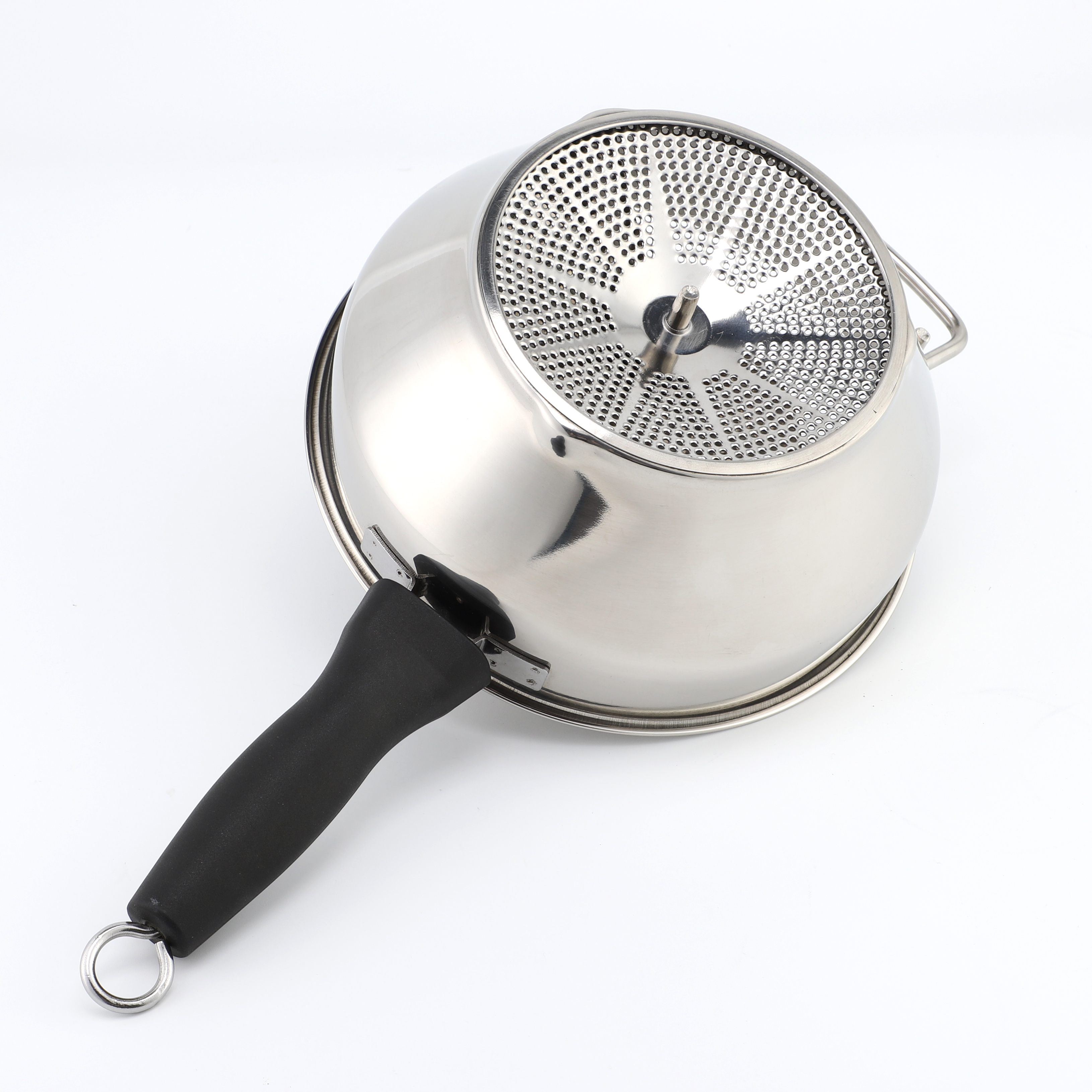 Rotary Stainless Steel Food Mill Strainer Potato Masher Grinder Vegetable Mill Detachable Silicone Handle with 3 Milling Discs
