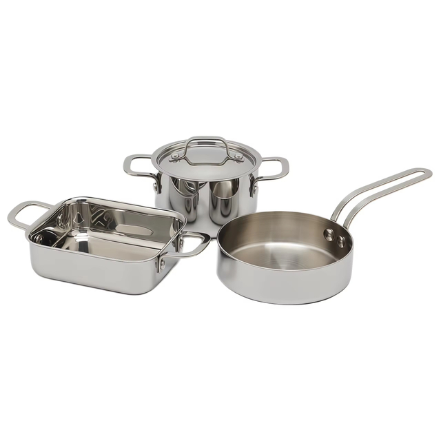High Quality Mini Stainless Steel Factory Sales Metal Triply Stainless Steel Fry Pans Cookware Non Stick Frypan Home