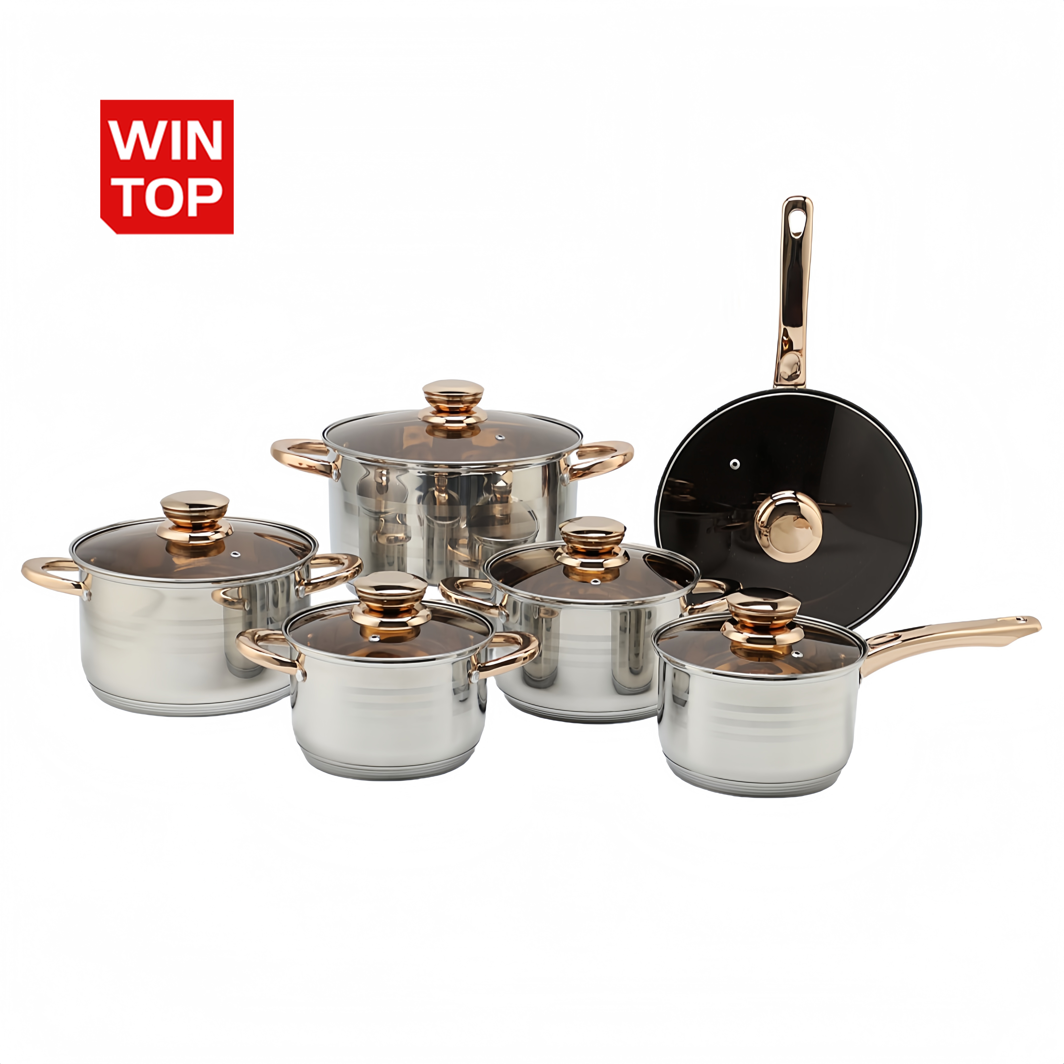 Wholesale Delicate Appearance Multi Function Thickening Base Cookware Stainless Steel Casserole Set Soup & Stock Pots With Lids