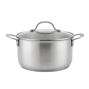 Wholesale Custom Kitchen Utensils Stainless Steel Cooking Pot Set Pots And Pans Set With Cast Iron Handle 8 Pieces Double Spout Cookware Set