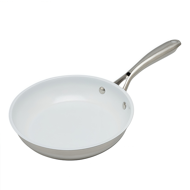 Hot Sale Wholesale 3 Layer Base Stainless Steel Pan 20/24/26/28cm 8inch/10inch/12inch Ceramics Nonstick Cookware Frying Pan