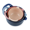 Multifunctional Stackable Mixing Bowls 4 Piece Nesting Plastic Mixing Bowl Set with Pour Spouts and Handles Salad Mixing Bowl