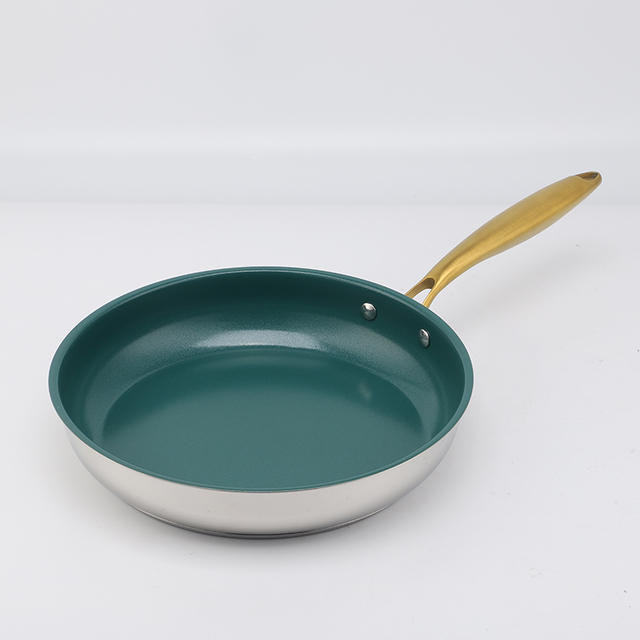 Hot Sale Wholesale 3 Layer Base Stainless Steel Pan 20/24/26/28cm 8inch/10inch/12inch Ceramics Nonstick Cookware Frying Pan