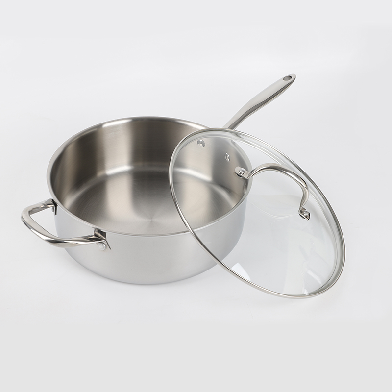 10 Piece High Quality Wholesale 18/10 Triply Stainless Steel 3 Layer Pots And Pans Steamer Set Cookware Set Saucepan Frying Pan