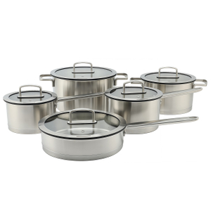 New Arrivals 12 Piece 304 Stainless Steel with Silicone Drain Lid Cookware Sets Pots And Pans Non-Toxic Kitchen Cookware Set with Stainless Steel Lid