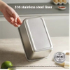 Design 304/316 Stainless Steel Fresh-keeping Box Snap-on Refrigerator Storage Box Heating Food Grade Microwave sealed Box