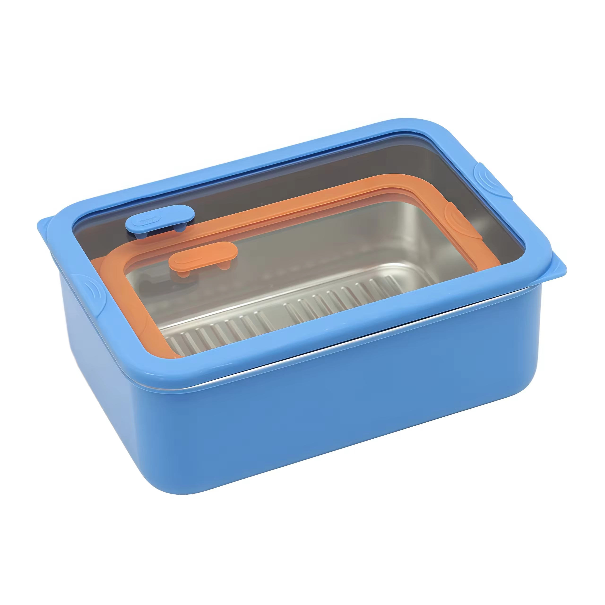 New Design 304 Stainless Steel Fresh-keeping Lunch Box Glass Cover Leak-proof Heating Food Grade Microwave Sealed Box