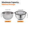 Wholesale Multi Stainless Steel Colander Basin Grater Strainer 3 in 1 Mixing Bowls With Basket Vegetable Cutter Colander Set