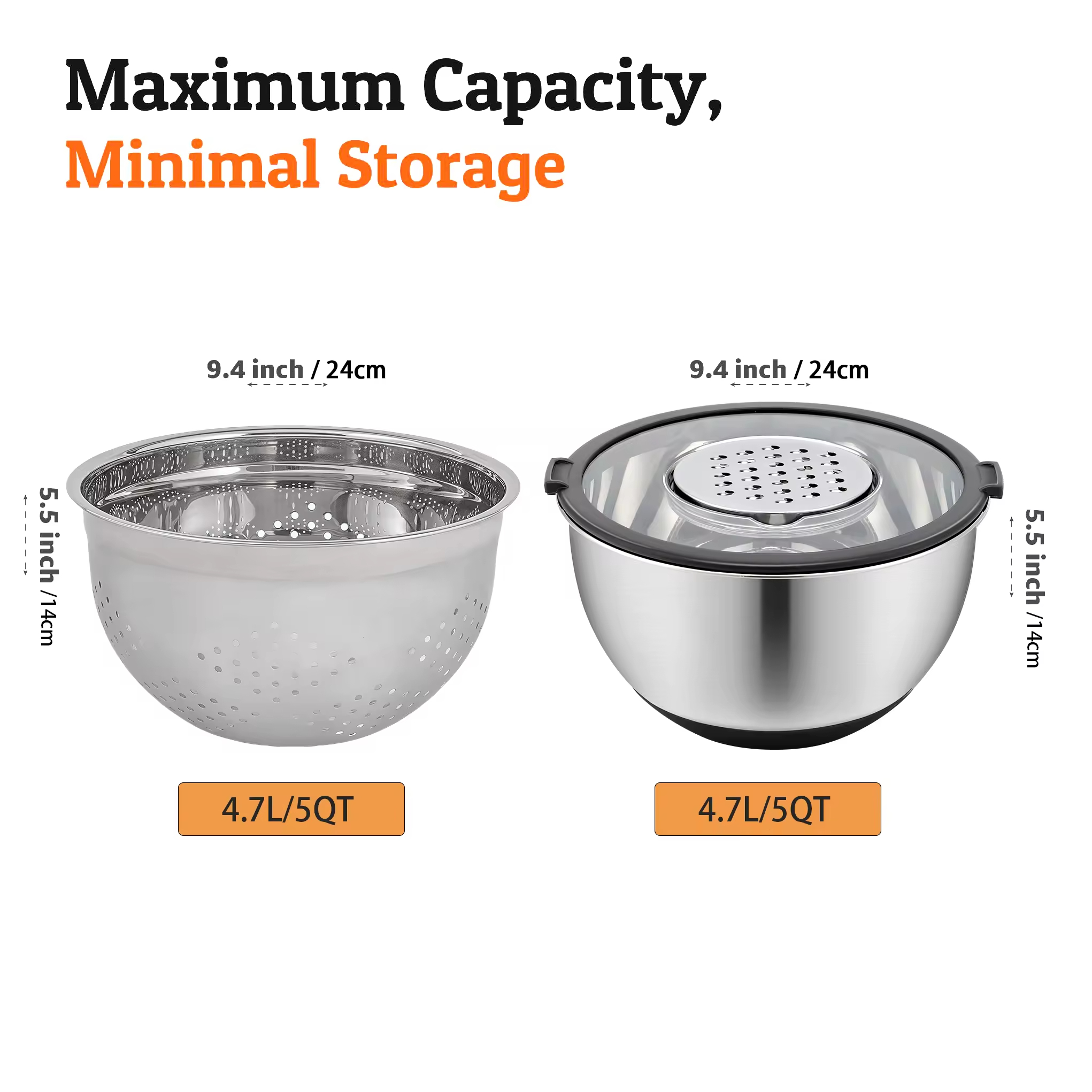 Wholesale Multi Stainless Steel Colander Basin Grater Strainer 3 in 1 Mixing Bowls With Basket Vegetable Cutter Colander Set