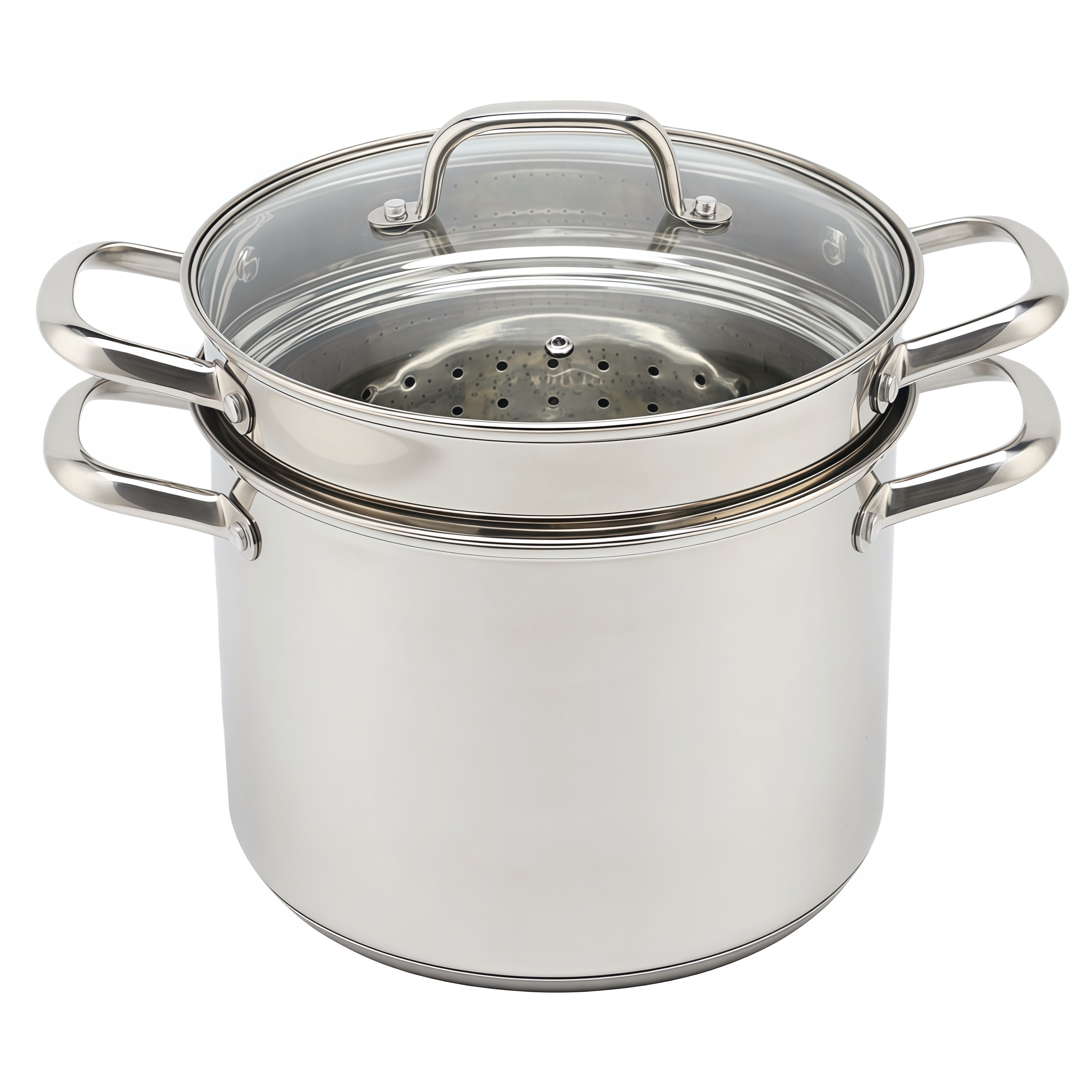 Factory Supply Kitchenware 8 Liter Stainless Steel Pasta Cooker 24cm Pasta Cooker Steamer Multi-Pot