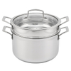 Factory Custom Kitchen Tri-ply Stainless Steel Soup Steamer Pot Set With Glass Lid Stainless Steel Cooking Pot Set Cookware Sets