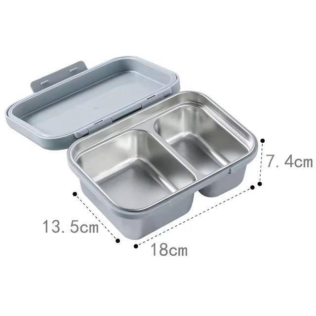 New Design 304 Stainless Steel Fresh-keeping Box Snap-on Refrigerator Storage Tin Box Heating Food Grade Microwave Sealed Box