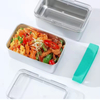Factory Wholesale 304 Stainless Steel Fresh-keeping Box Refrigerator Storage Tin Box Heating Food Grade Microwave sealed Box