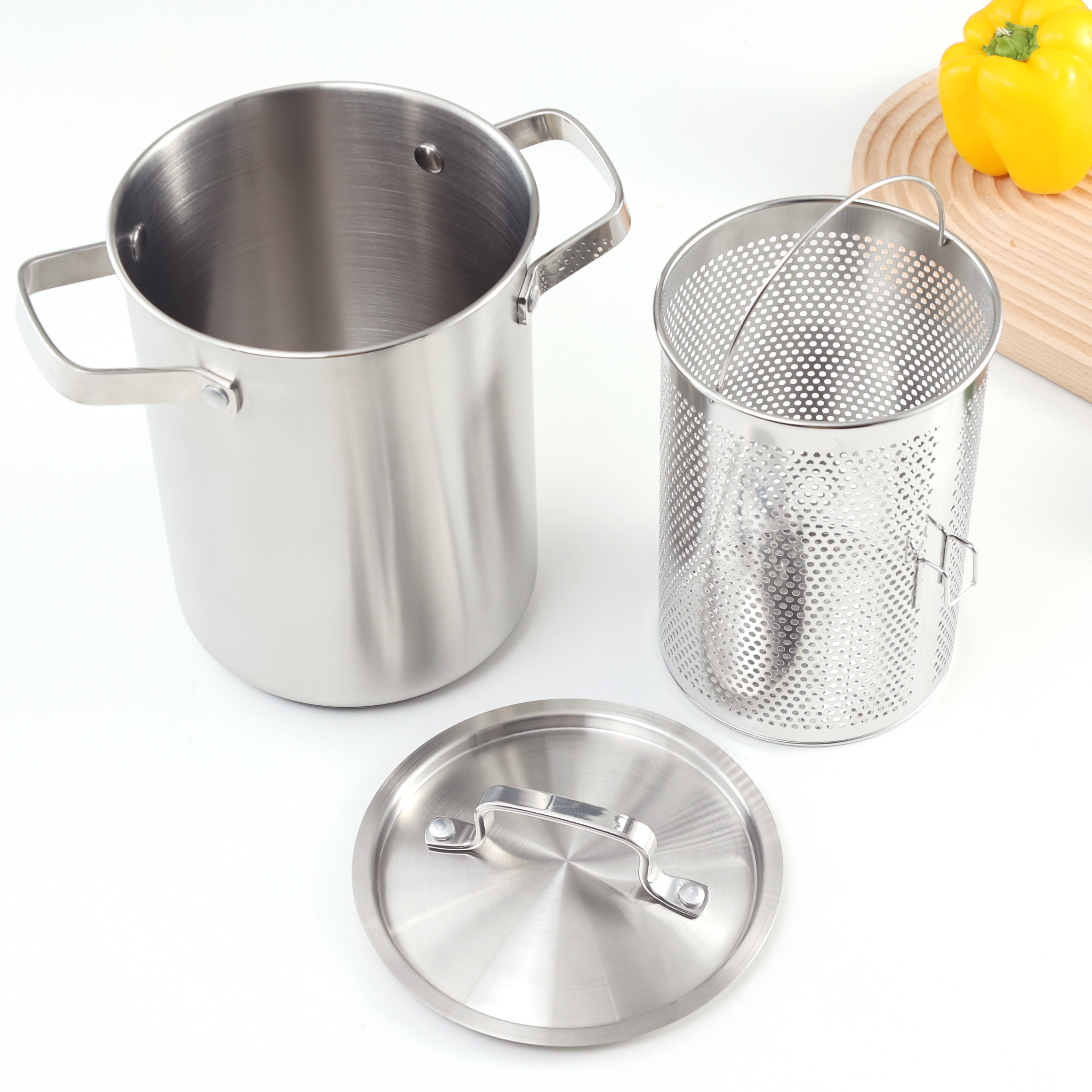 Asparagus Steamer Pot with Mesh Basket-3 Quart Stainless Steel Vegetable Cooker with Stainless Steel Lid