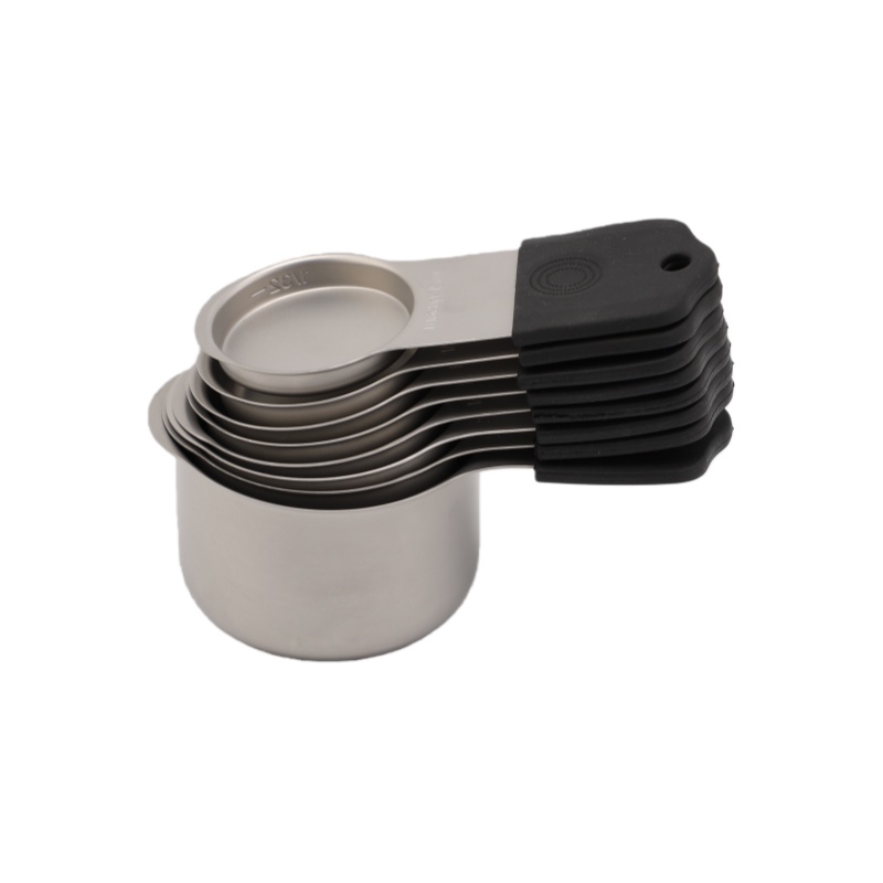 Magnetic Stainless Steel Measuring Cups Set Measuring Tools With Silicone Handle- Accurate and Durable Kitchen Tool