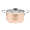 Wholesale Delicate Appearance Multi Function Hammered Tri Ply Copper Cookware Stainless Steel Saucepan Set Soup & Stock Pots With Lids