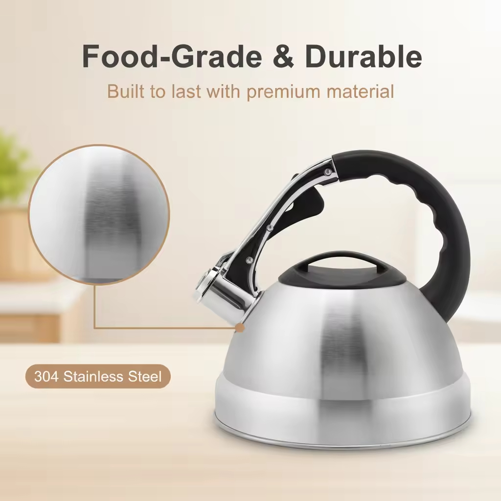Factory Wholesale 2.7L Whistling Tea Kettle Pot Customized Color Stainless Steel Hot Water Teapot for ALL Stovetop