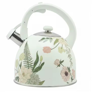 Factory Wholesale 3L Whistling Tea Kettle Pot Customized Vintage Floral Design Stainless Steel Hot Water Teapot for ALL Stovetop