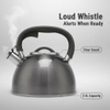 Factory Wholesale 2.8-3LWhistling Tea Kettle Tea Pot Customized Color Stainless Steel Hot Water Teapot for ALL Stovetop