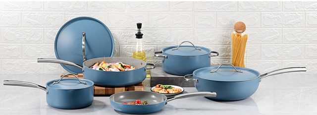 11PCS Customizable Ceramic Nonstick Pans and Pots Set Induction Cast Aluminum Ceramic Cookware Set Pots and Pans Set