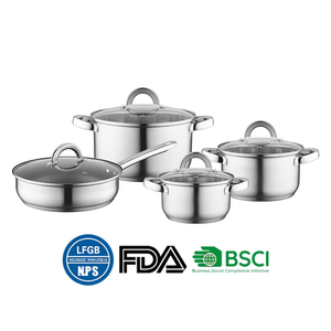 Hot Sale Cooking Pot Heavy Weight 5-ply Base Stainless Steel Casserole Soup Pot Stock Pots Frypan with Stainless Steel Handle