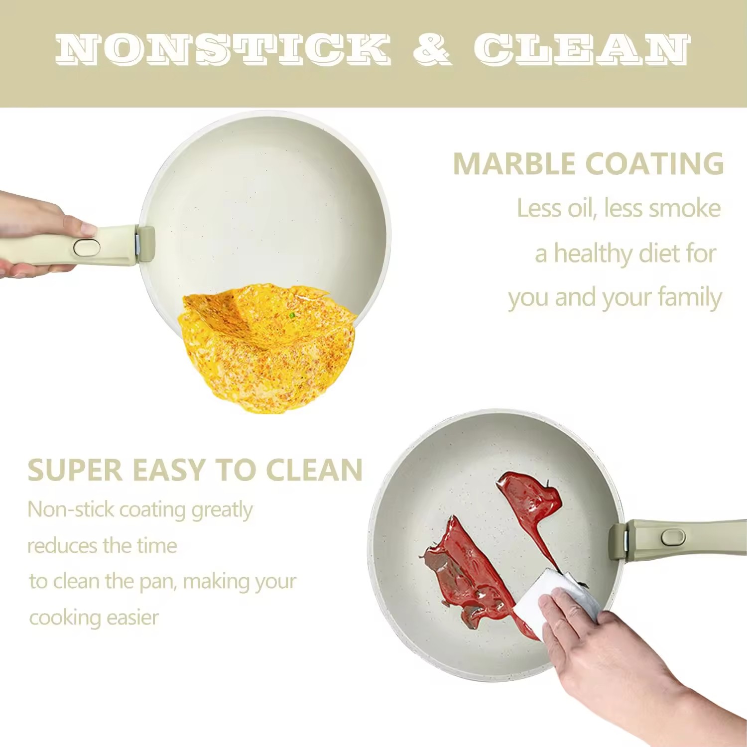 15 PCS Pots and Pans Set Nonstick Cookware Set Detachable Handle Induction Kitchen Cookware Sets with Removable Handle